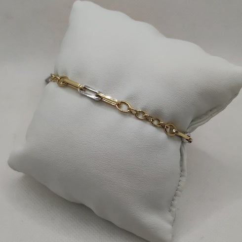 Bracciale Oro 18k uomo catena bicolore 19,5 cm 3.50 gr | Gioiellitosti.it